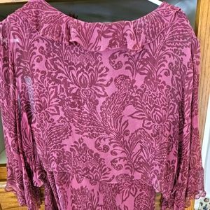 Womens Lane Bryant pink/ mauve ruffled blouse size 22/24